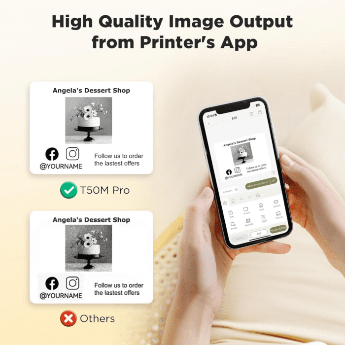 T50M Pro Bluetooth Label Maker Machine with Tape, Wide Waterproof Label, Versatile App with 40 Fonts and 450+ Icons, Inkless Labeler for Home, Kitchen, School, Office Organization, Black - Image 4