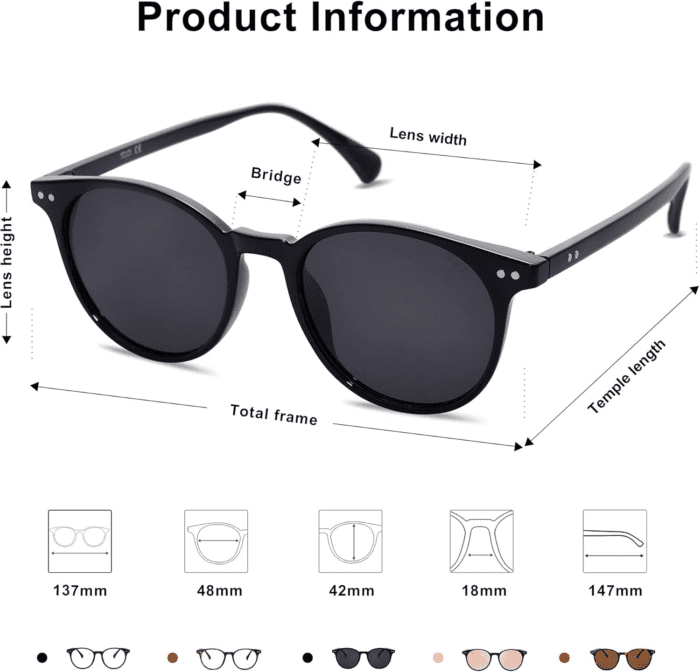 Small round Classic Polarized Sunglasses for Women Men Vintage Style UV400 Lens SJ2113 - Image 5