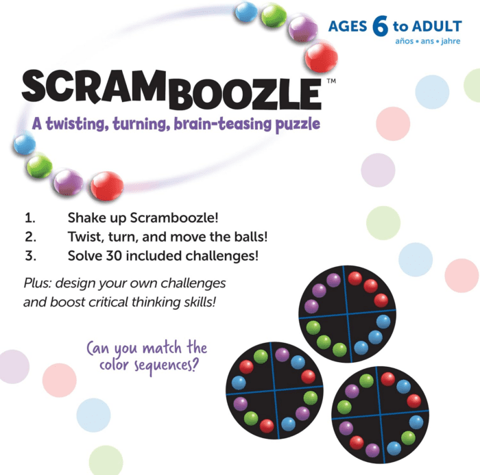 Scramboozle Puzzle Ball - 3D Brain Teasers and Puzzle Games for Kids and Adults, Puzzle Sort Ball Game, Fidget Toys, Travel Games for Ages 6+ - Image 6