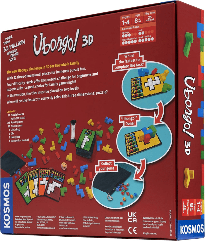 Ubongo 3D - a Kosmos Game | Geometric Puzzle Game with Three-Dimensional Blocks | Family Friendly Fun Game | Highly Re-Playable | Quality Components (Made in Germany) | 1 to 4 Players, Ages 8 and Up - Image 2