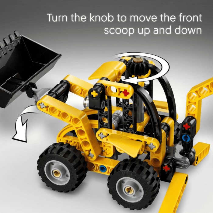 Technic Backhoe Loader Construction Toy - Building Toy Set for Boys and Girls, Ages 7+ - Educational Gift Idea for Kids Birthday with Usable Back Digger, Scoop, & Outriggers - 42197 - Image 3