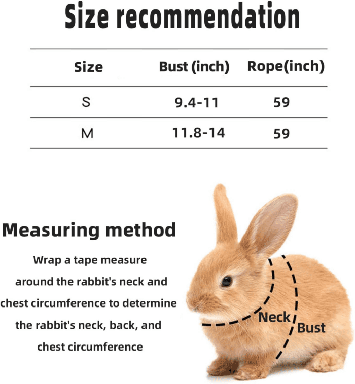 Adjustable Bunny Harness and Leash Set Double Buckle with Reflective Strips Rabbit Vest Pets Stuff Suitable for Rabbit Walks Accessories (Orange Green, S) - Image 2