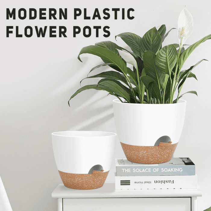 12" 10" 9" Large Self Watering Plant Pots, 3 Pack Flower Pots Planters with Multi Mesh Drainage Holes for Indoor Outdoor Garden Plants and Flowers. - Image 3