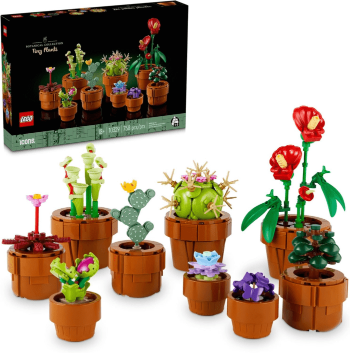 Botanicals Tiny Plants - Artificial, Fake Indoor Plant Building Set for Home, Kitchen, Desk Decoration, Adults Ages 18+ - Gift for Valentines Day for Her and Him - 10329