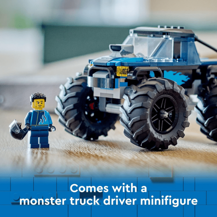 City Blue Monster Truck Off-Road Toy Playset with a Driver Minifigure, Imaginative Toys for Kids, Fun Gift for Boys and Girls Aged 5 Plus, Mini Monster Truck, 60402 - Image 5