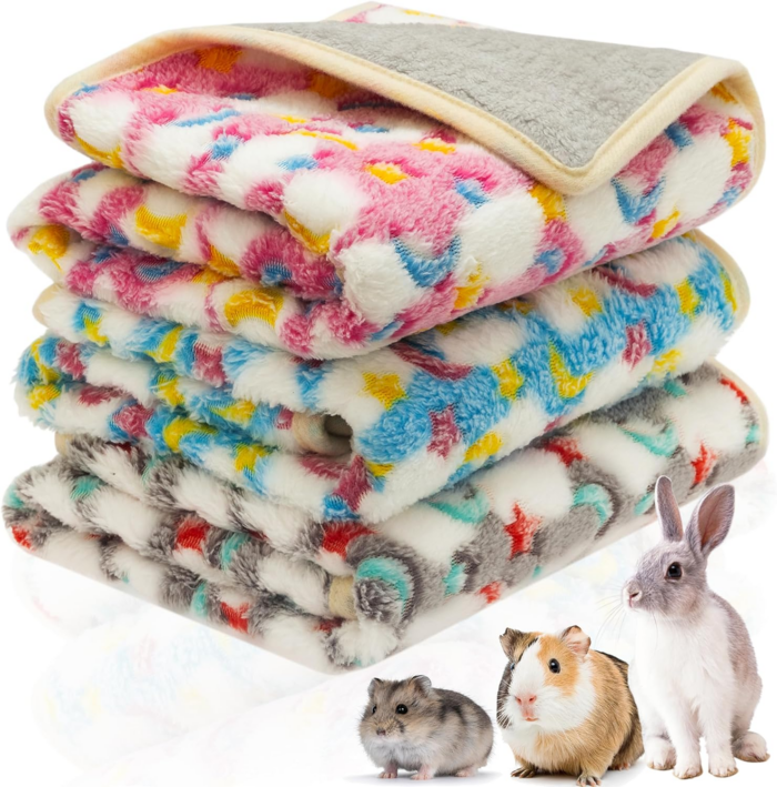 Guinea Pig Bedding Mat - 3 Pack Waterproof Washable Rat Cage Liner Bedding Accessories Soft Fleece Blankets for Rat, Rabbit, Chinchilla, Hedgehog, Ferret, Hamster, Small Animals