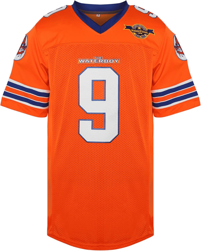 Bobby Boucher #9 the Waterboy Adam Sandler Movie Mud Dogs Bourbon Bowl Football Jersey