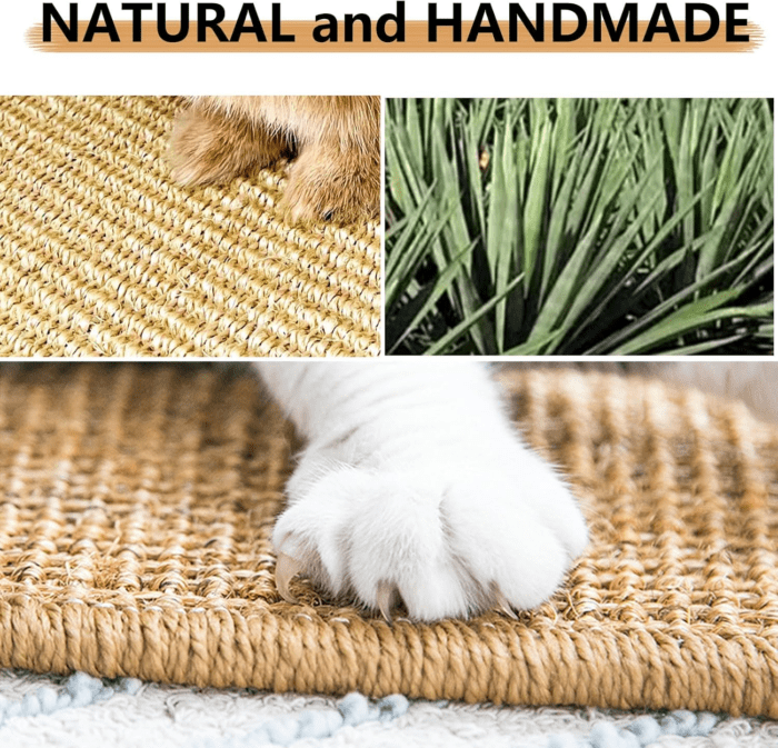 2PCS Rabbit Scratch Mat Natural Bunny Scratching Pad Claws and Teeth Care Rabbit Mats for Cages Rabbit Chew Toys for Bunny Pet Cage Bedding for Biting Sleeping Nesting, 16X12 - Image 4