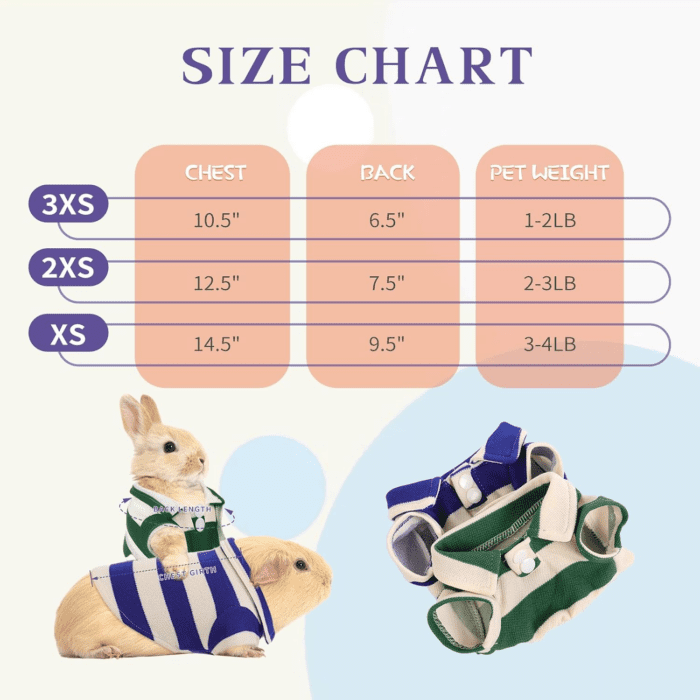 2 Pack Guinea Pig Clothes Rabbit Summer T-Shirt Pet Costume Vest for Small Animal Kitten Ferret Chihuahua Puppy - Image 4