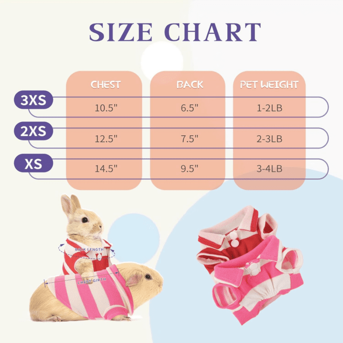 2 Pack Guinea Pig Clothes Rabbit Summer T-Shirt Pet Costume Vest for Small Animal Kitten Ferret Chihuahua Puppy - Image 4