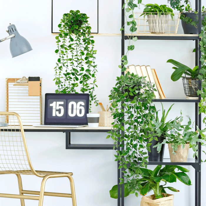 Artificial Hanging Plants for Shelf, 4 Pack Fake Potted Greenery Faux Eucalyptus Vine, Mandala Vine, String of Pearls,Pea Pod Leaves in Pot for Office Living Room Bathroom Indoor Outdoor Décor - Image 6