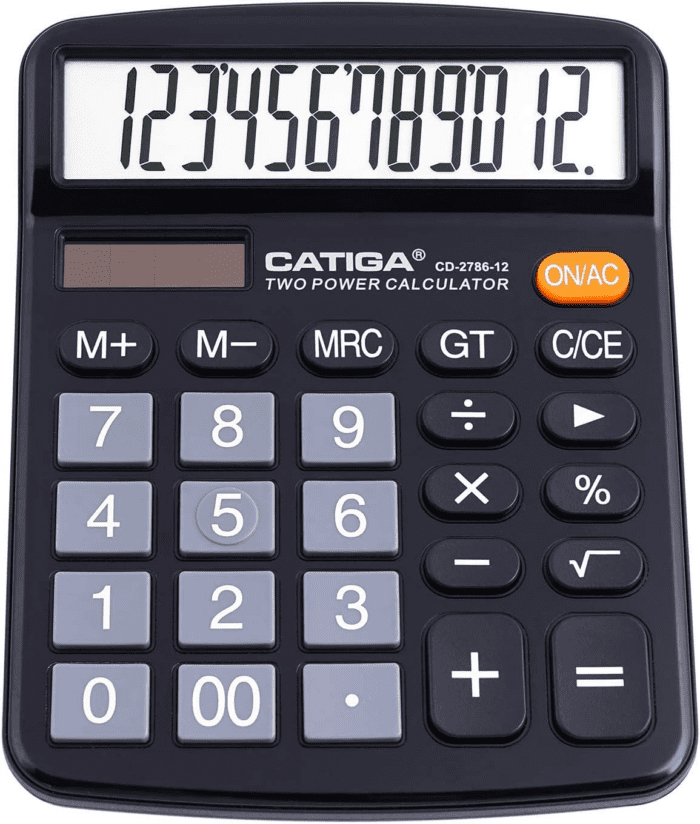 12 Digits Desktop Calculator with Large LCD Display and Sensitive Button, Dual Solar Power and Battery, Standard Function for Office, Home, School, CD-2786 - Image 2