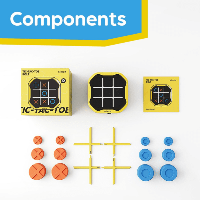 Tic Tac Toe Bolt Game, Original 3-In-1 Handheld Puzzle Game Console, Portable Travel Games for Car Ride, Board Games for Kids and Adults, Birthday Gifts for Ages 3+ - Image 6