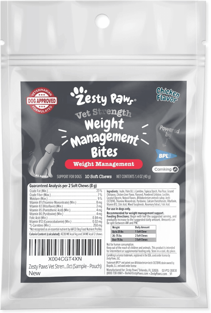Vet Strength Weight Management Bites, Chicken, Dog, 10Ct (Sample - Pouch)