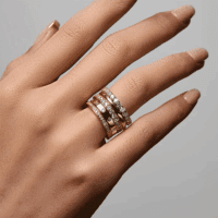 Gold Rings for Women Non Tarnish, 14K Gold Plated Dainty Stacking Cubic Zirconia Thumb Rings, Gold Knuckle Women Rings Set Jewelry Size 5-10 - Image 2