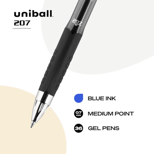 1921064 Signo 207 Retractable Gel Pen Blue Ink 0.7Mm 36/Box - Image 3