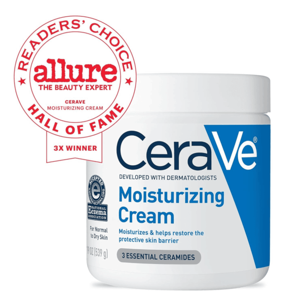 Moisturizing Cream, Body and Face Moisturizer for Dry Skin, Body Cream with Hyaluronic Acid and Ceramides, Daily Moisturizer, Oil-Free, Fragrance Free, Non-Comedogenic, 19 Ounce - Image 2