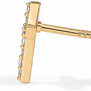 14K Gold Plated Sterling Silver Posts Cross Earrings for Women | Small Religious Faith Cubic Zirconia Cross Studs Huggies Earrings