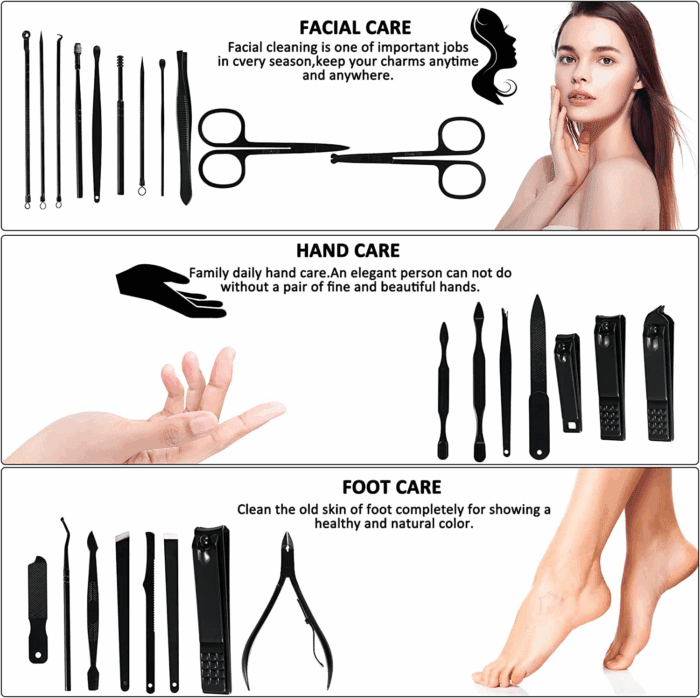 Manicure Set Professional Nail Clipper Kit-26 Pieces Stainless Steel Manicure Kit,Nail Care Tools with Luxurious Travel Case - Image 4