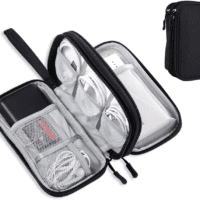 Electronics Travel Organizer, Tech Accessories Pouch Bag for Cables/Charger & Cords/Power Bank/Magic Mouse/Earphone (Small, Black)