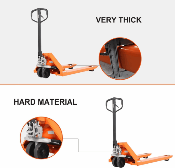 Tory Carrier Manual Pallet Jack 5500 Lb. Capacity, Pallet Truck 48 × 27 Fork Size Standard Duty Hand Trucks - Image 8
