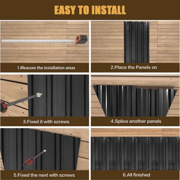 18Pcs Galvanized Steel Roof Panels,L42.52×W17.72 Inch Metal Roofing Panels,Corrugated Tin Roofing Panels with Screw Resistant Suitable for Garages,Sheds,Stables and Mobile Homes - Image 5