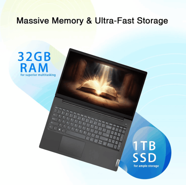 V15 Business Laptop | Intel 4-Core Processor | Intel UHD Graphics | 15.6" FHD (1920 X 1080) | 32GB RAM | 1TB SSD | Ethernet RJ-45 | Military Durability | Windows 11 Pro - Image 4