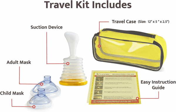 Yellow Travel Kit - Portable Suction Rescue Device, First Aid Kit for Kids and Adults, Portable Airway Suction Device for Children and Adults - Image 2