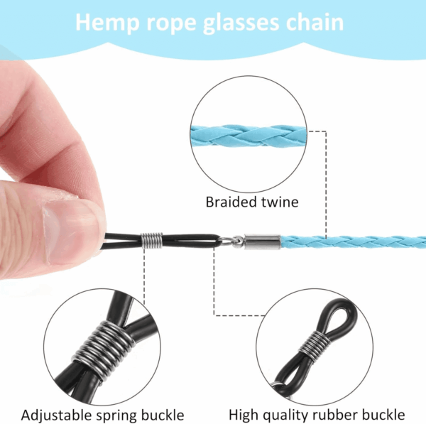 4PCS Leather Eyeglass Straps, Multicolor Eyewear Retainer Lanyards Eye Glass Chain Glasses String Holders - Image 4