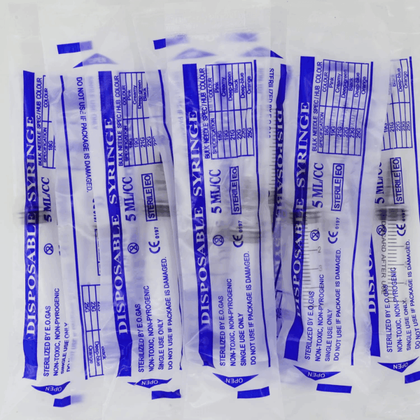 100 Pack 5Ml 22Ga Plastic Syringe with Measurement for Scientific Labs and Industrial Dispensing, Disposable Individually Wrapped (100, 5Ml-22Ga) - Image 4