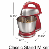 Classic Stand and Hand Mixer, 4 Quarts, 6 Speeds with Quickburst, Bowl Rest, 290 Watts Peak Power, Red (64654) - Image 8