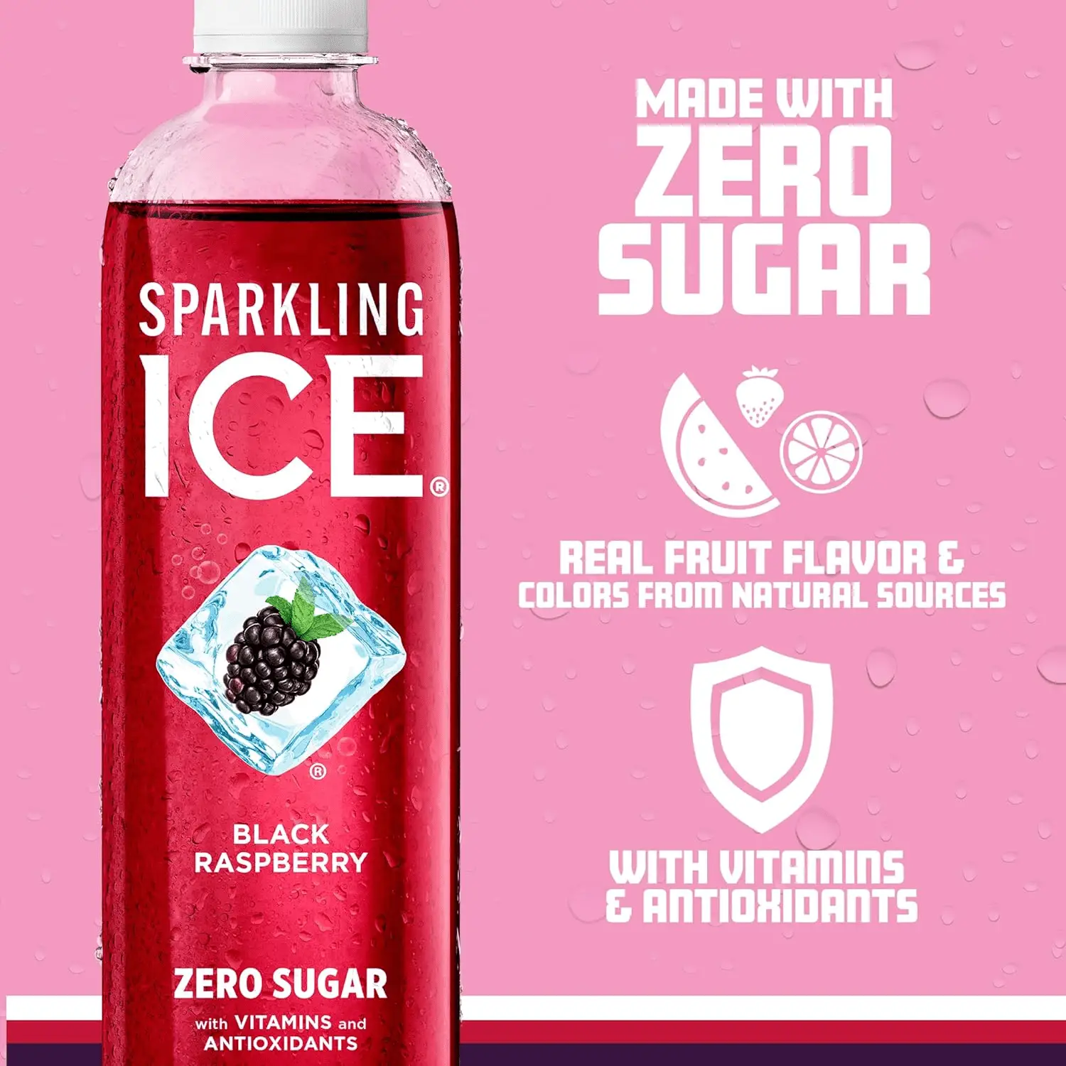, Black Raspberry Sparkling Water, Zero Sugar Flavored Water, with Vitamins and Antioxidants, Low Calorie Beverage, 17 Fl Oz Bottles (Pack of 12) - Image 3