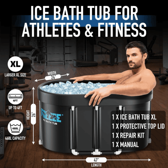 XL 129 Gals Oval Ice Bath Tub with Cover, Portable Cold Plunge for Cold Water Therapy and Recovery - Image 5