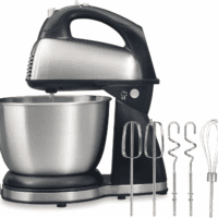 Classic Stand and Hand Mixer, 4 Quarts, 6 Speeds with Quickburst, Bowl Rest, 290 Watts Peak Power, Black and Stainless