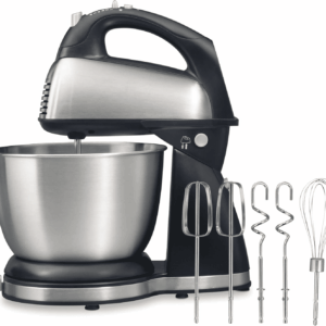 Classic Stand and Hand Mixer, 4 Quarts, 6 Speeds with Quickburst, Bowl Rest, 290 Watts Peak Power, Black and Stainless