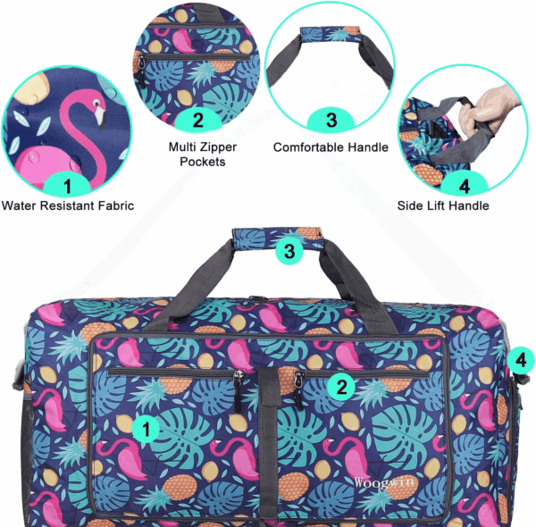 Travel Duffel Bag Large Foldable Waterproof Overnight Bag for Beach Swim Bags Pool Sports Gym - Image 4