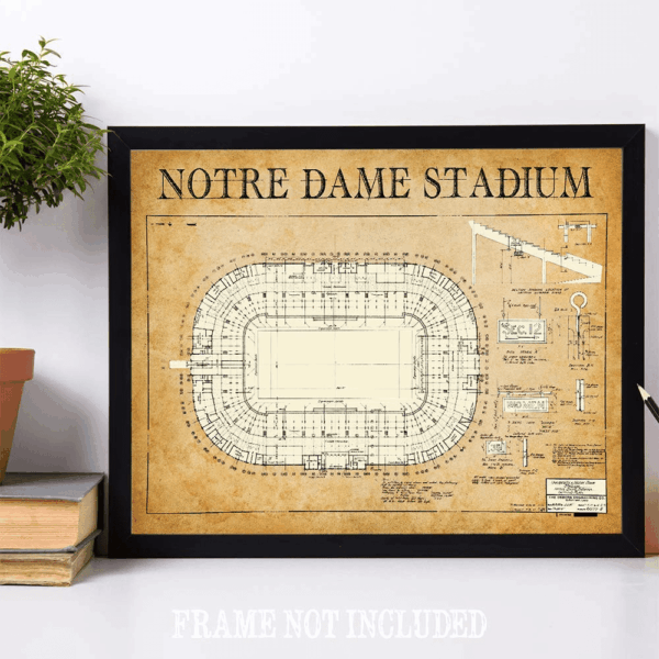 1929 Notre Dame Stadium 11X14 Unframed Poster - Blueprint Wall Art, Historic Architectural Print, Football Stadium Design for University of Notre Dame, Sports Memorabilia, Man Cave & Sports Bar Décor - Image 6