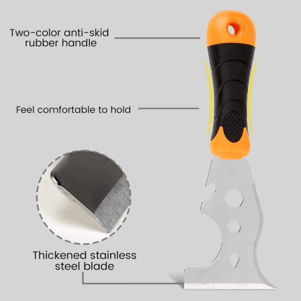 -2 Pack, 12-In-1 Paint Scraper Tool，Multi-Use Painters Tool, 1.5 Inch Stainless Steel Putty Knife Scraper，Paint Scraper for Painting & Wood，Razor Blade Scraper - Image 5