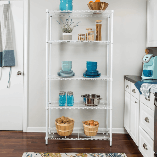 SHF-01573 5-Tier Adjustable Shelving System, 14-Inch by 36-Inch by 72-Inch, White - Image 4