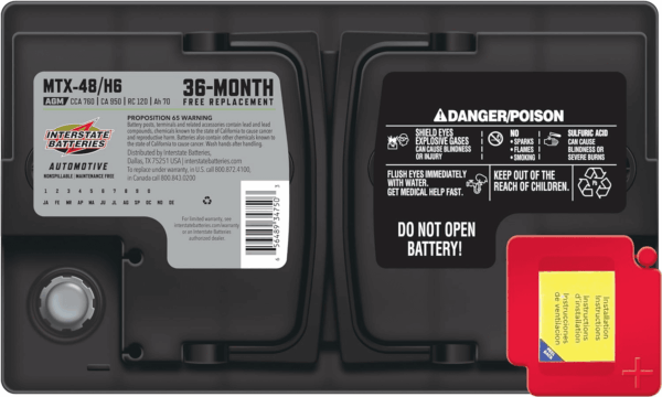 Automotive Battery 12V 70Ah (Group Size H6, 48) 760CCA SLI AGM Automobile Replacement Battery for Cars, Suvs, Sedans, Trucks (MTX-48/H6) - Image 5