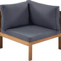 Outdoor Acacia Wood Sectional Sofa Set with Coffee Table and Removable Cushion, Wood Structure Furniture Set, Patio Conversation Set, Water-Resistant, UV Protected, Strong Metal Accessories, Grey - Image 7