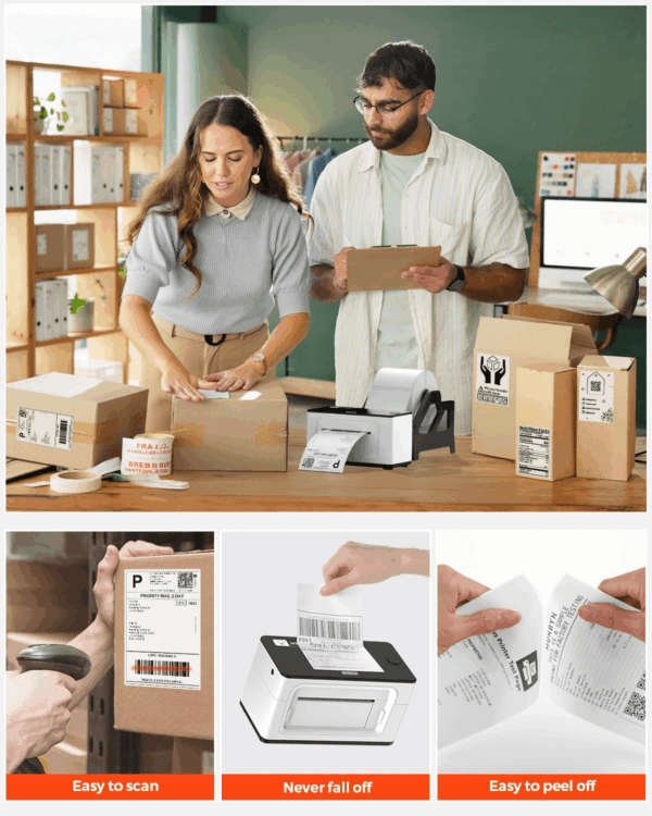 Thermal Direct Shipping Labels, 4X6 Labels for Thermal Printer, 500 Sheets/1 Rolls, Commercial Grade - Image 5