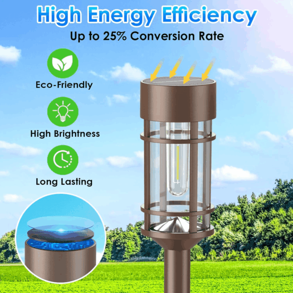 8 Pack Solar Outdoor Lights, Bright up to 10 Hrs Solar Lights for Outside, IP65 Waterproof Solar Garden Lights for Patio, Lawn, Yard and Landscape - Image 3