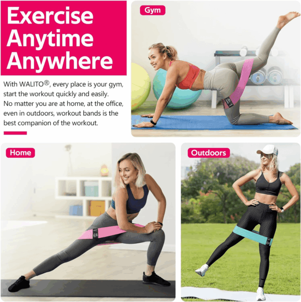 Resistance Bands for Legs and Butt, Fabric Exercise Loop Bands Yoga, Pilates, Rehab, Fitness and Home Workout, Strength Bands for Booty - Image 5