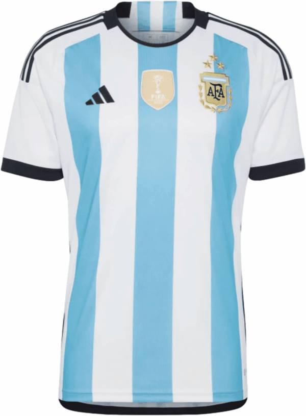 Men'S Soccer Argentina 3-Star Winners Home Jersey (As1, Alpha, L, Regular, Regular) White/Blue