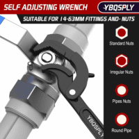 Pipe Wrench Set, 10” and 15” Self Adjusting Wrench 2-Piece Plumbing Tools - Pipe Vise Wrench Basin Wrench for 0.55“-2.48”/14-60Mm Standard Nuts, Irregular Nuts, Pipes Use - Image 4