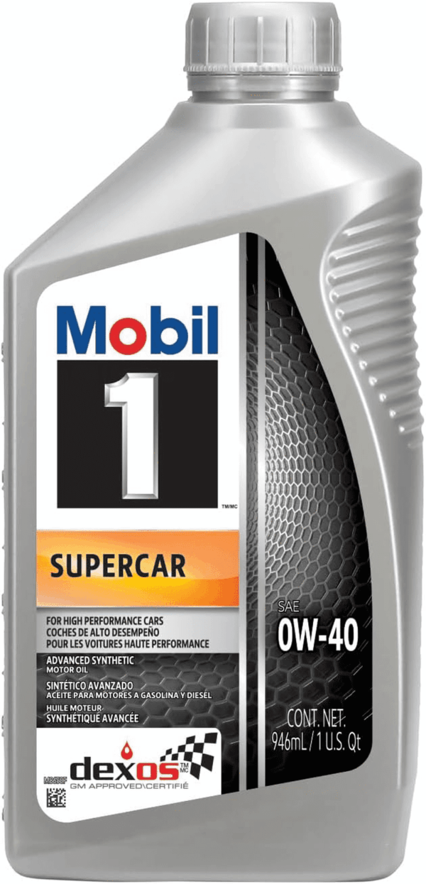1 Supercar Advanced Full Synthetic Motor Oil 0W-40, 6-Pack of 1 Quarts