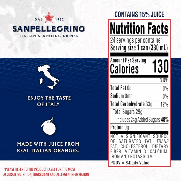 Sanpellegrino Italian Sparkling Drink Aranciata Rossa, Sparkling Orange and Blood Orange Beverage, 11.15 Fl Oz (Pack of 24) - Image 7