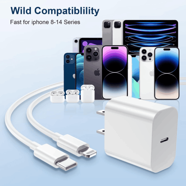 Iphone Charger Fast Charging,20W PD USB C Wall Charger 4 Pack with 6FT Fast Charging Cable - Fast Charger for Iphone 14/14 Pro Max/13/13 Pro/12/12 Pro/11/11 Pro/Xs, Ipad - Image 2