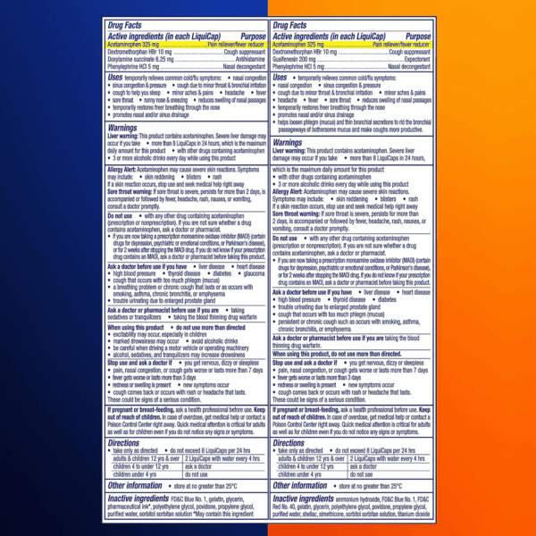 Dayquil Severe Cold, Flu & Congestion Medicine, Liquicaps, Maximum Strength Orange, 24 Count - Image 2
